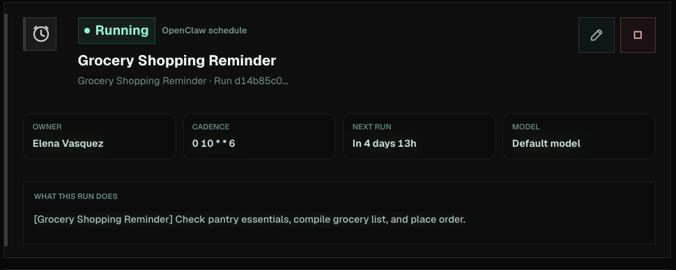 Grocery Shopping Reminder